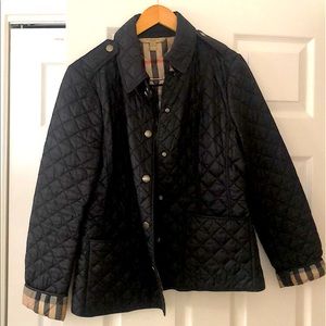 Black Diamond Quilted Burberry Jacket